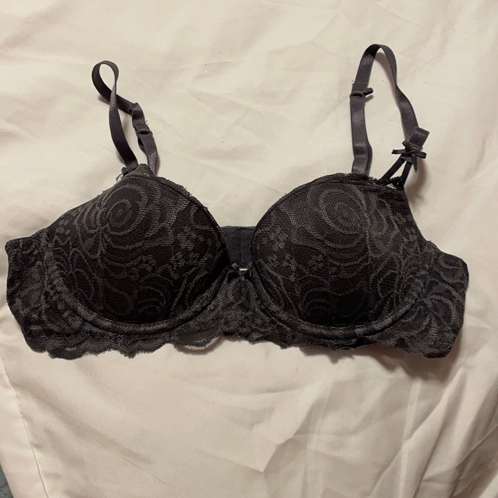 NWOT Candies 34A Gray Lace Bra